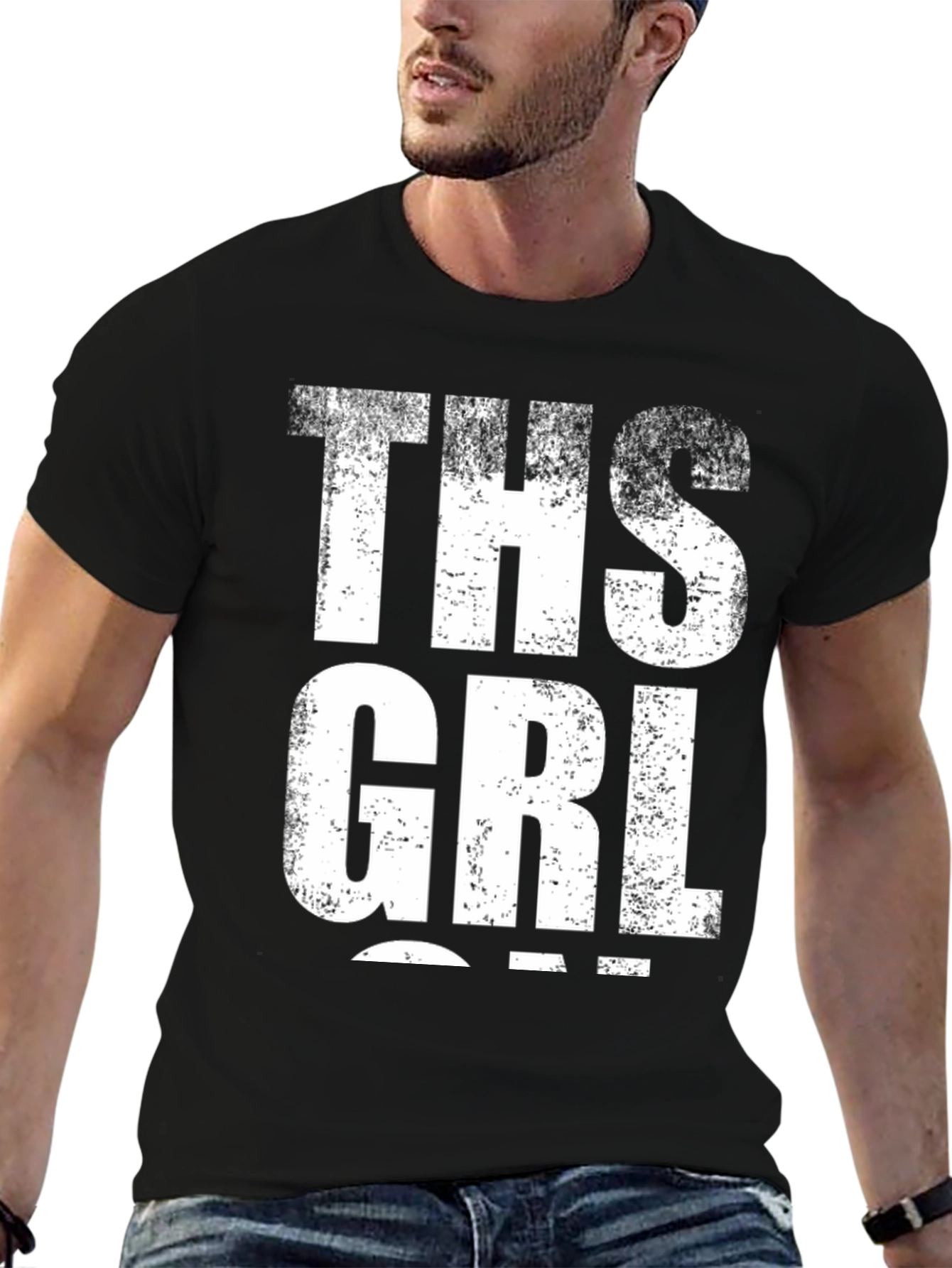 THS GRL Graphic Print Black T-Shirt