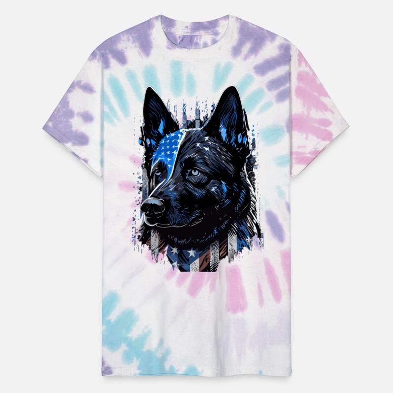 K9 Police Dog German Sherman American Flag Policem