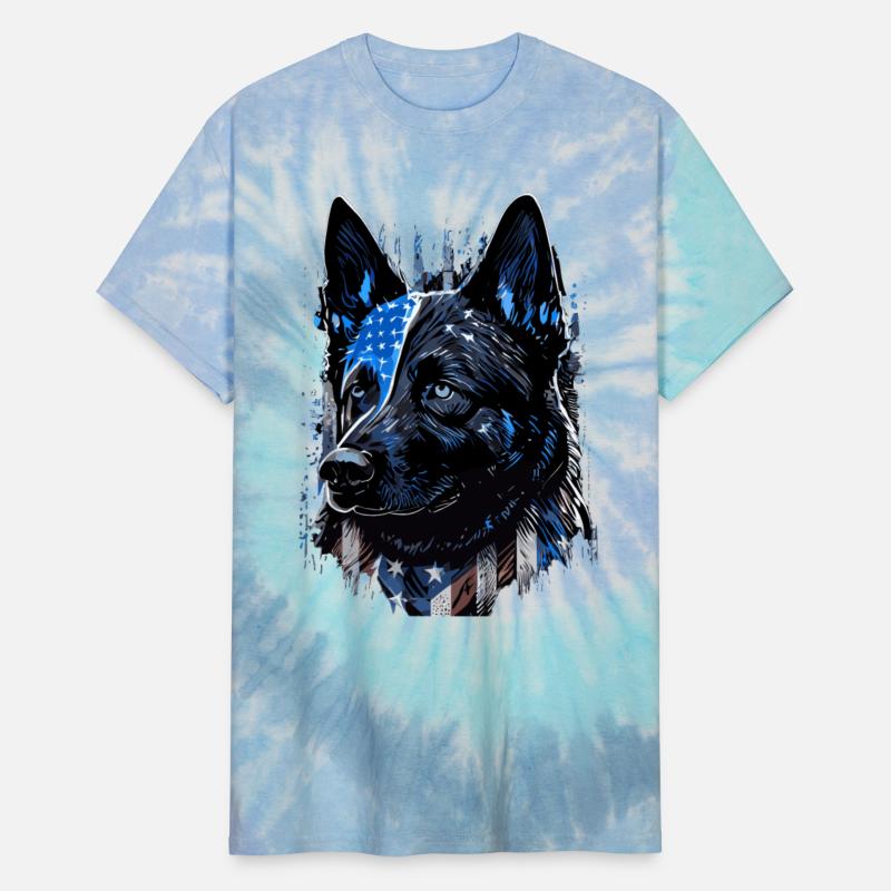 K9 Police Dog German Sherman American Flag Policem