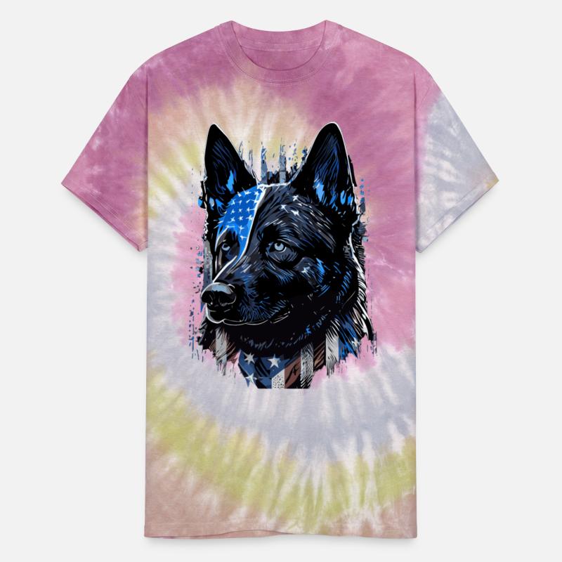 K9 Police Dog German Sherman American Flag Policem