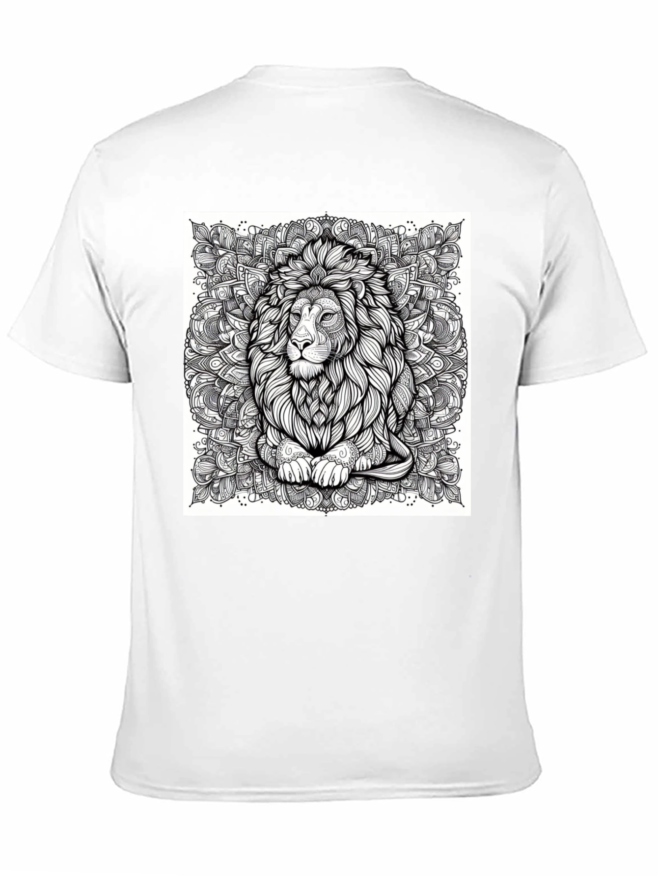 Lion Mandala Graphic Black T-Shirt