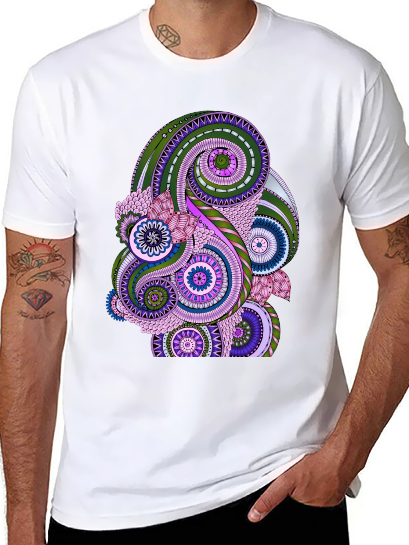 Paisley Pattern Black T-Shirt - Stylish Casual Wear
