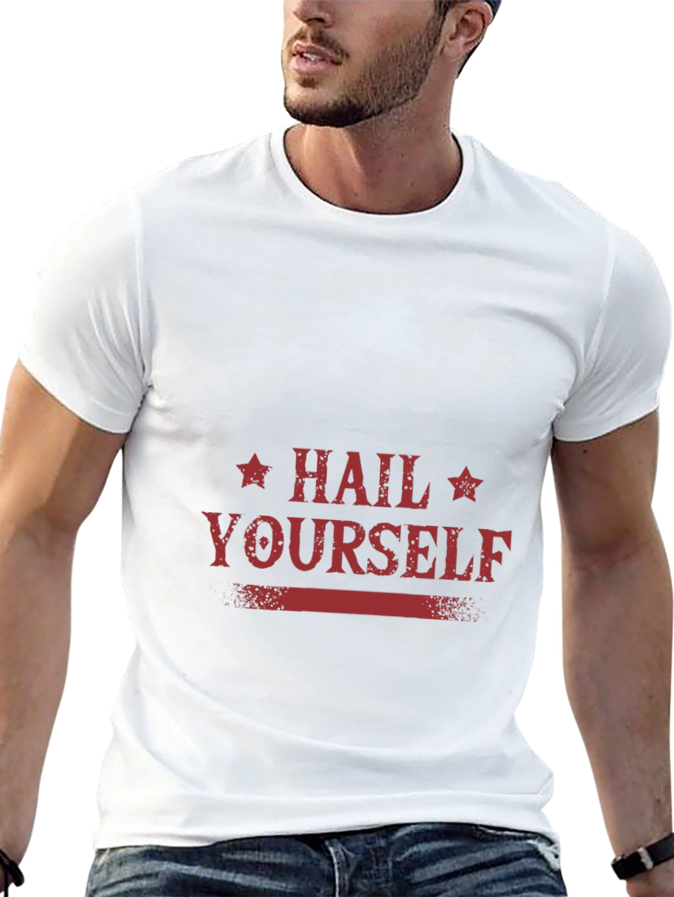 Hail Yourself Graphic Tee - Black Cotton Blend T-Shirt