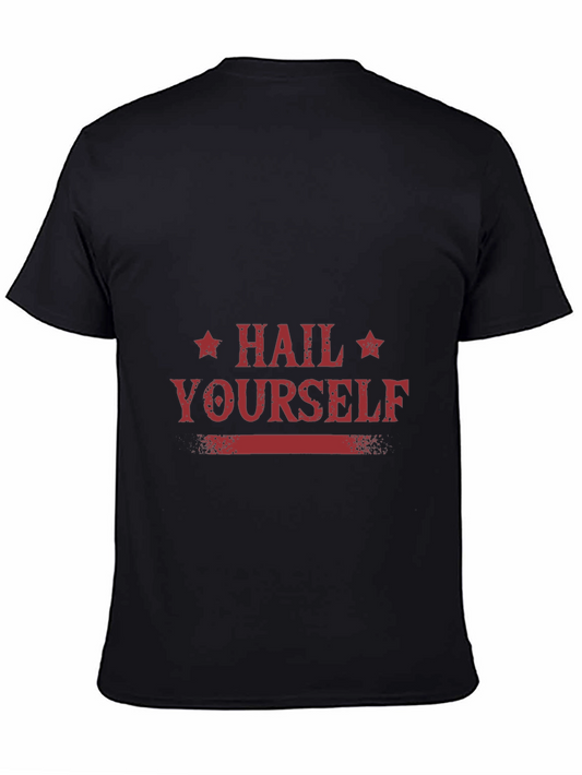 Hail Yourself Graphic Tee - Black Cotton Blend T-Shirt