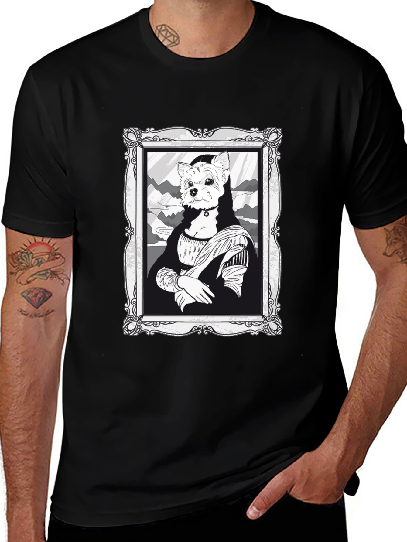 Mona Lisa Dog Portrait T-Shirt