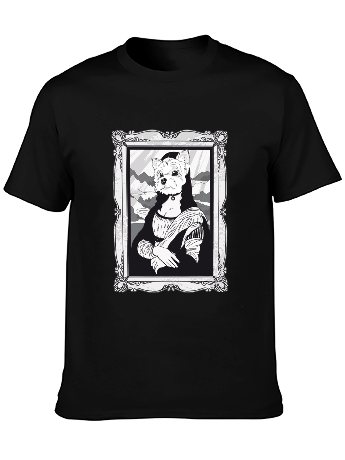 Mona Lisa Dog Portrait T-Shirt