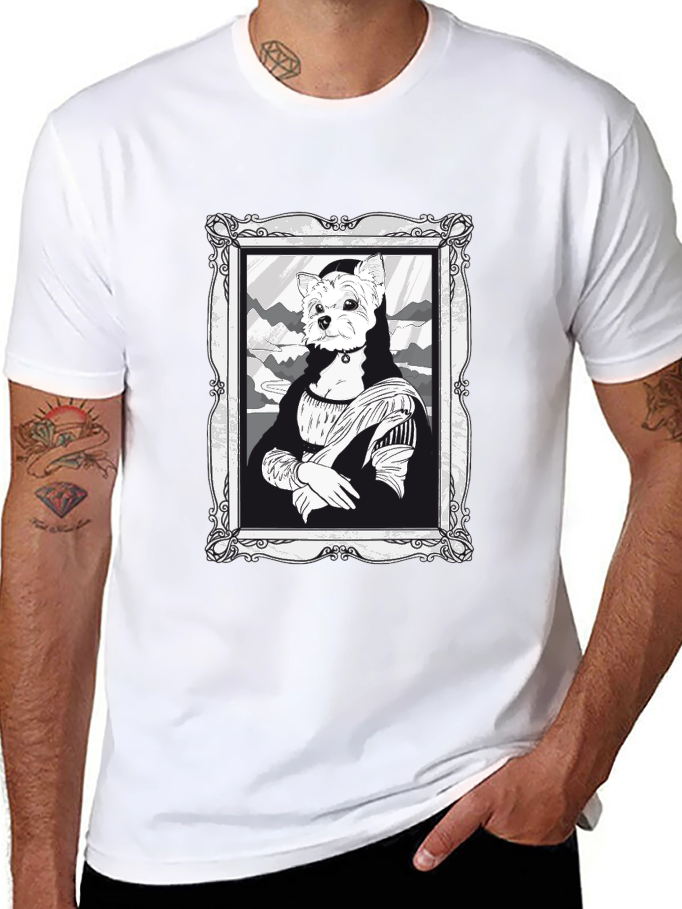 Mona Lisa Dog Portrait T-Shirt
