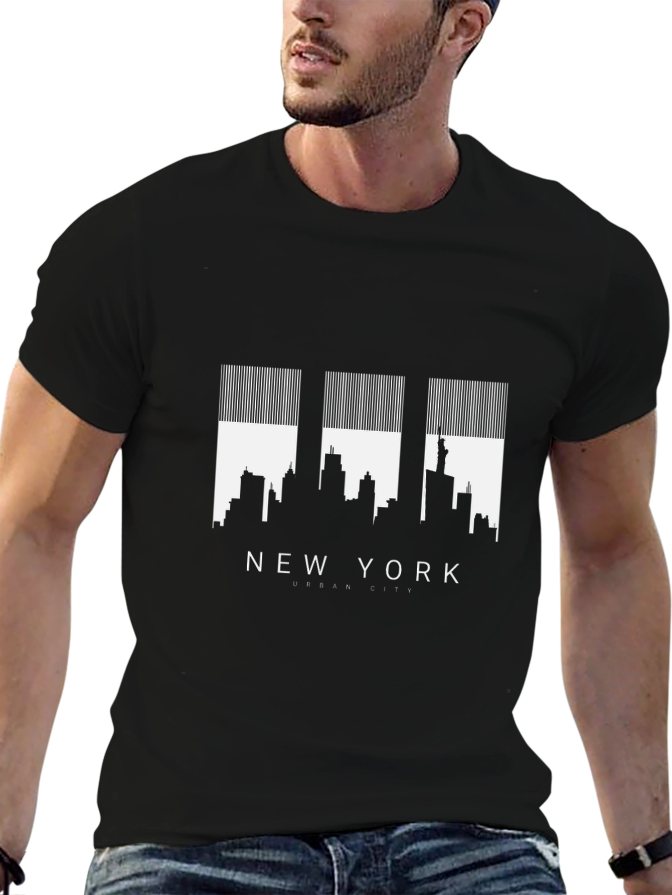 New York Skyline Black Graphic Tee