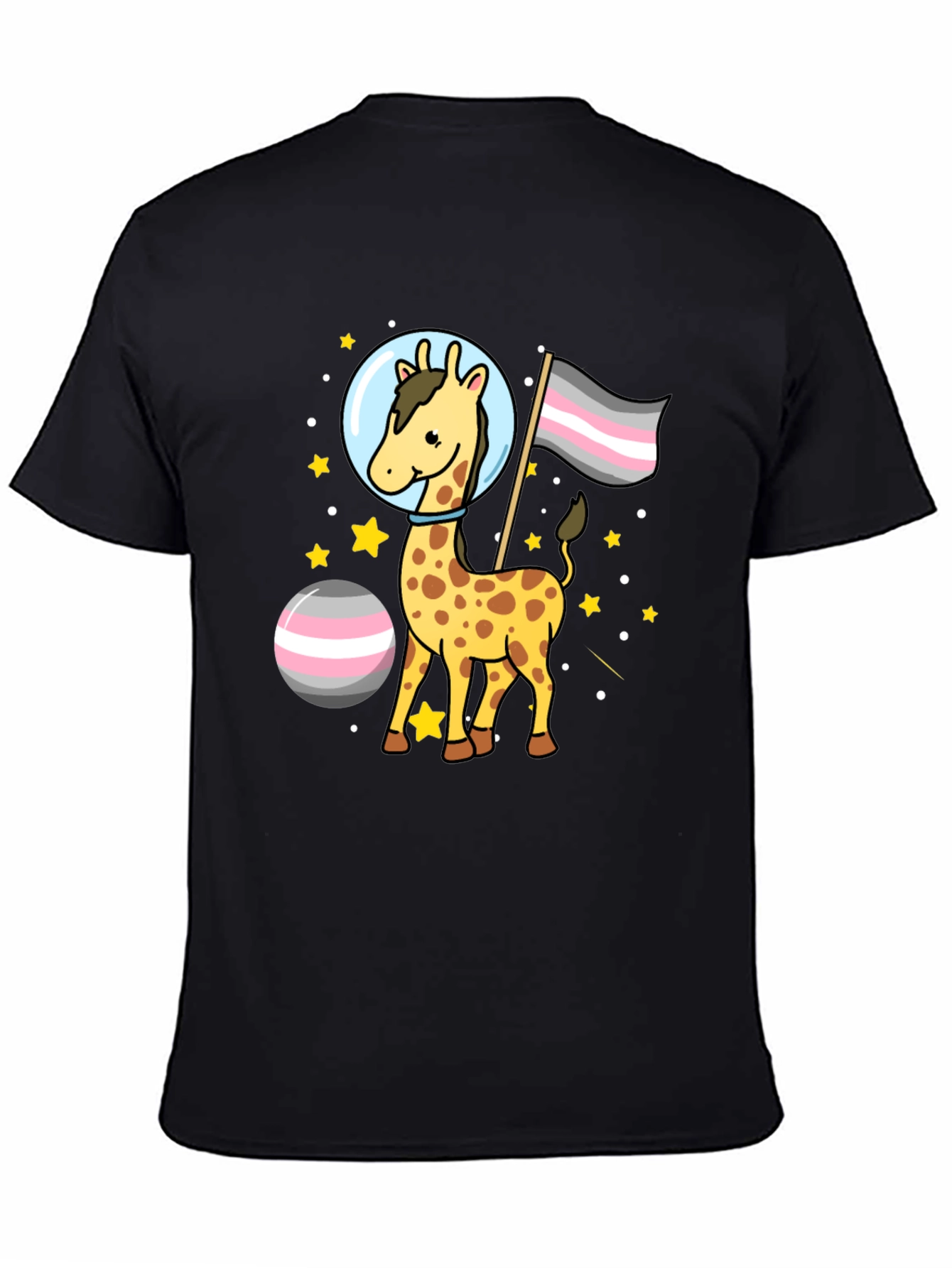 Giraffe Astronaut Pride Demisexual T-Shirt