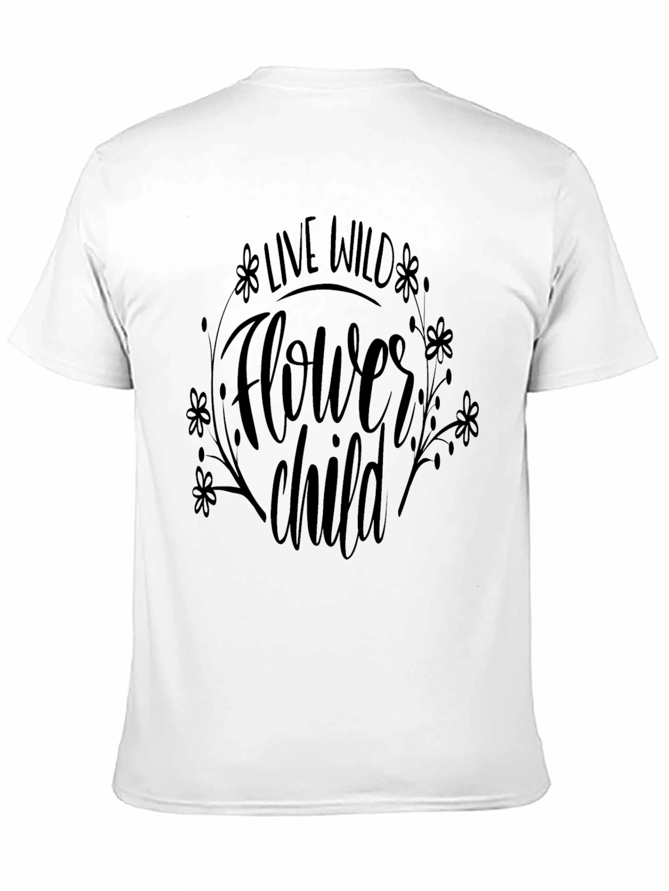 Live Wild Flower Child Black T-Shirt
