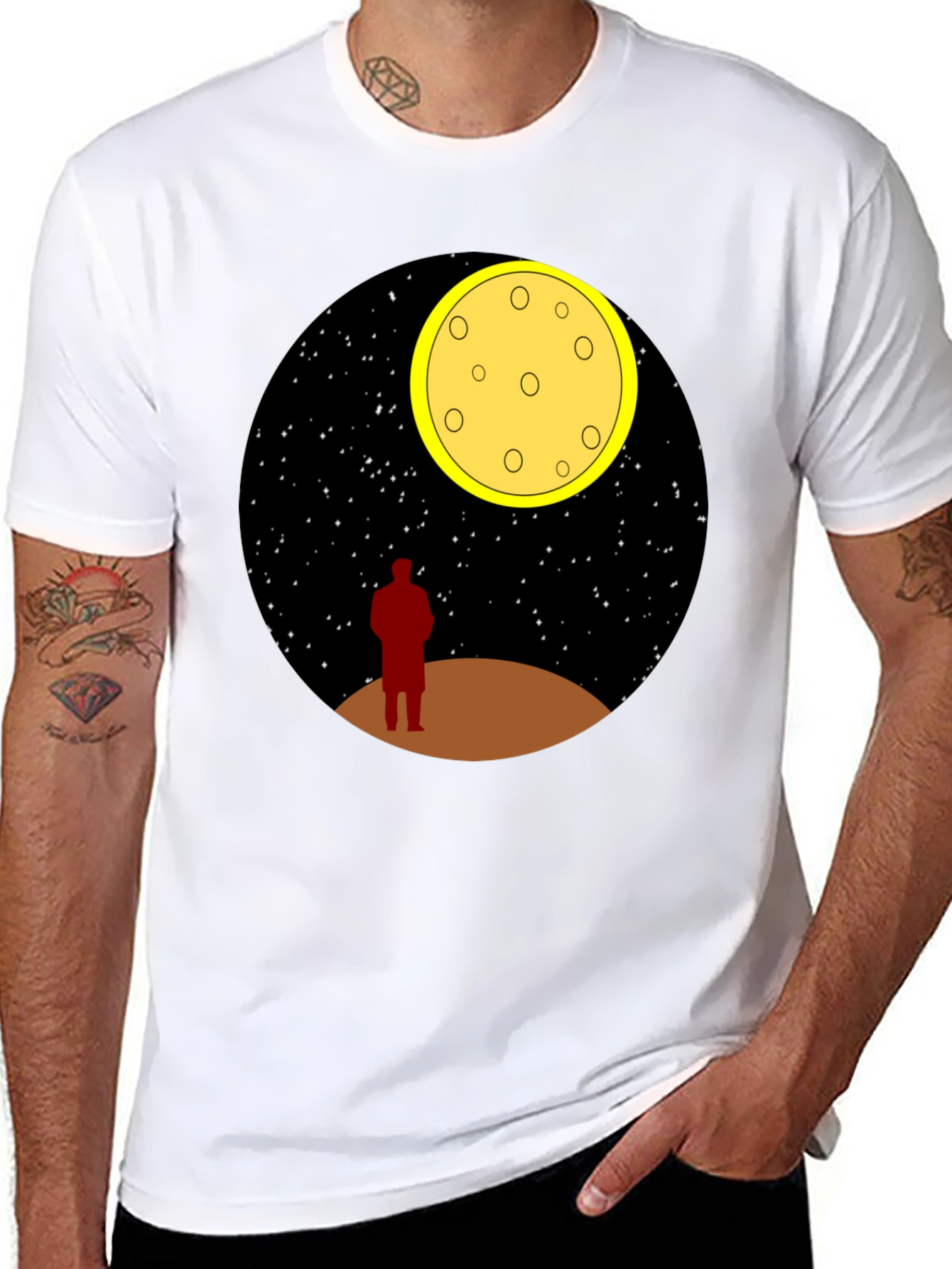 Man on the Moon Graphic Tee - Black