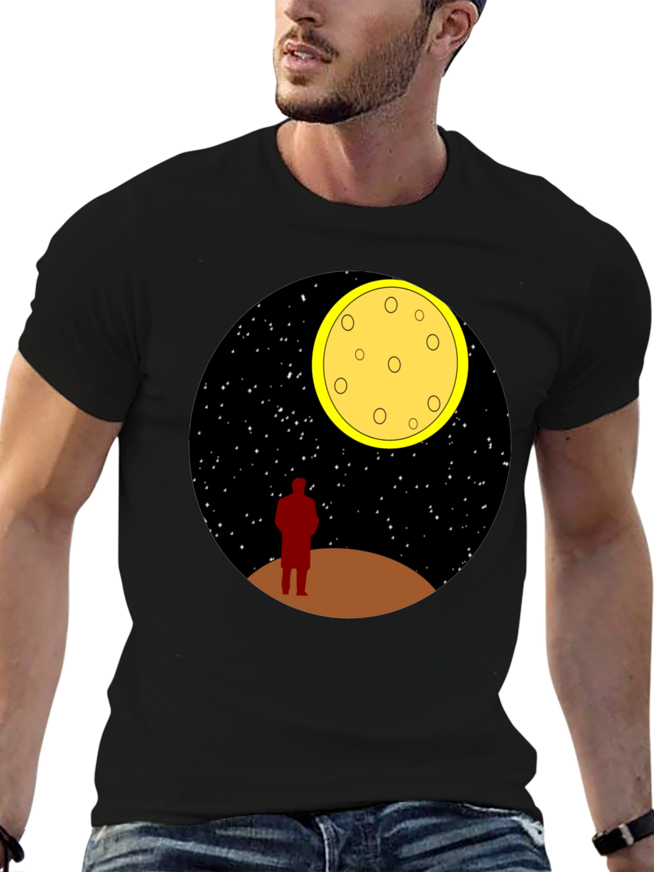 Man on the Moon Graphic Tee - Black