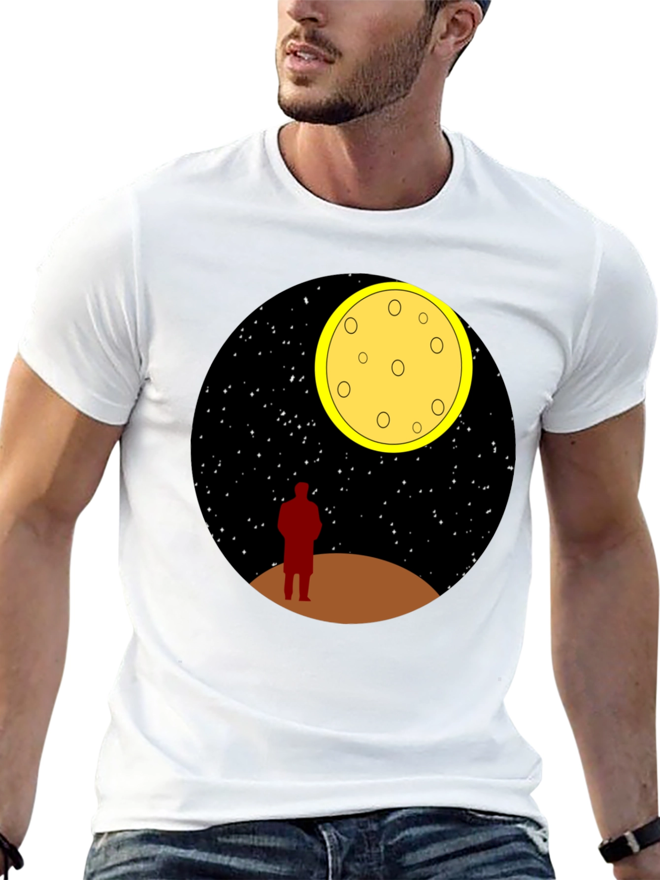 Man on the Moon Graphic Tee - Black