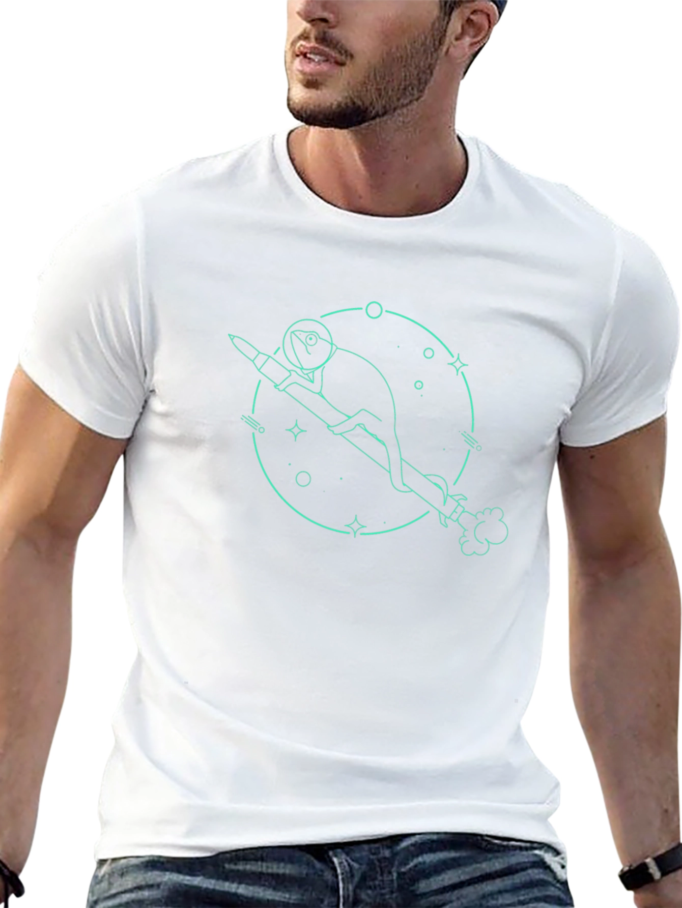 Cosmic Chameleon Black Graphic Tee
