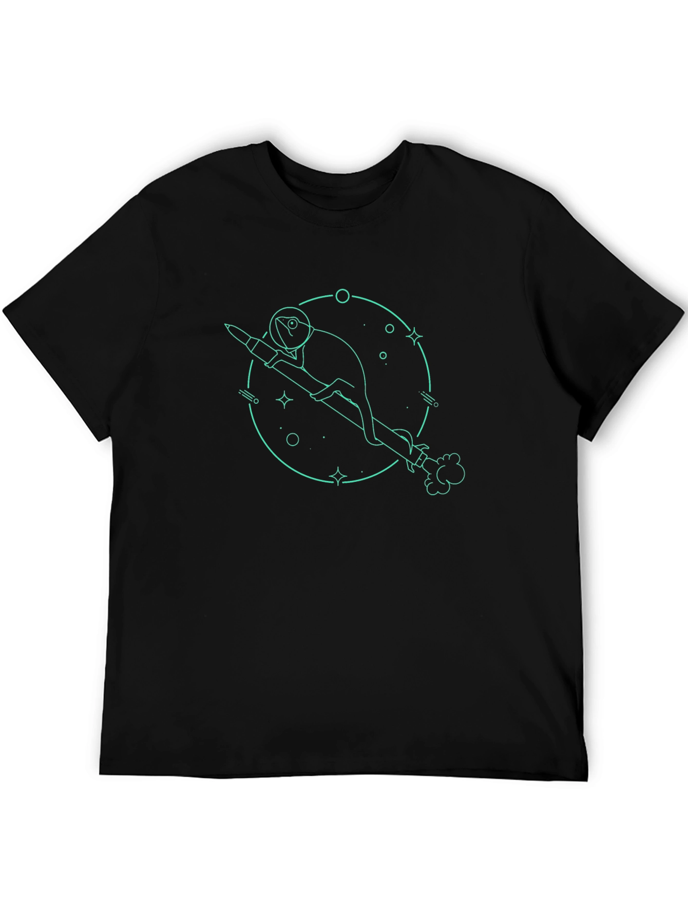 Cosmic Chameleon Black Graphic Tee