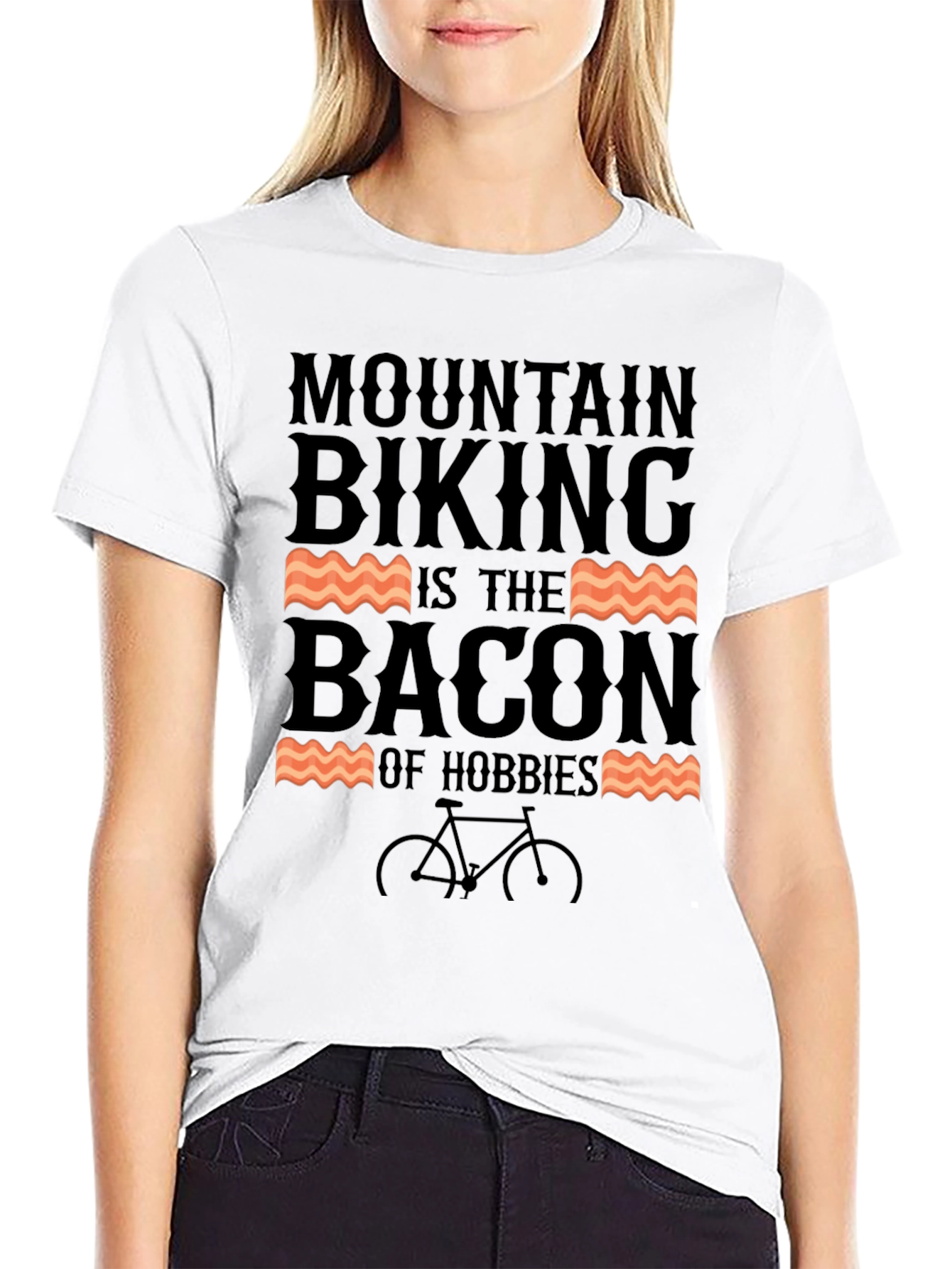 Mountain Biking Bacon Hobbies T-Shirt