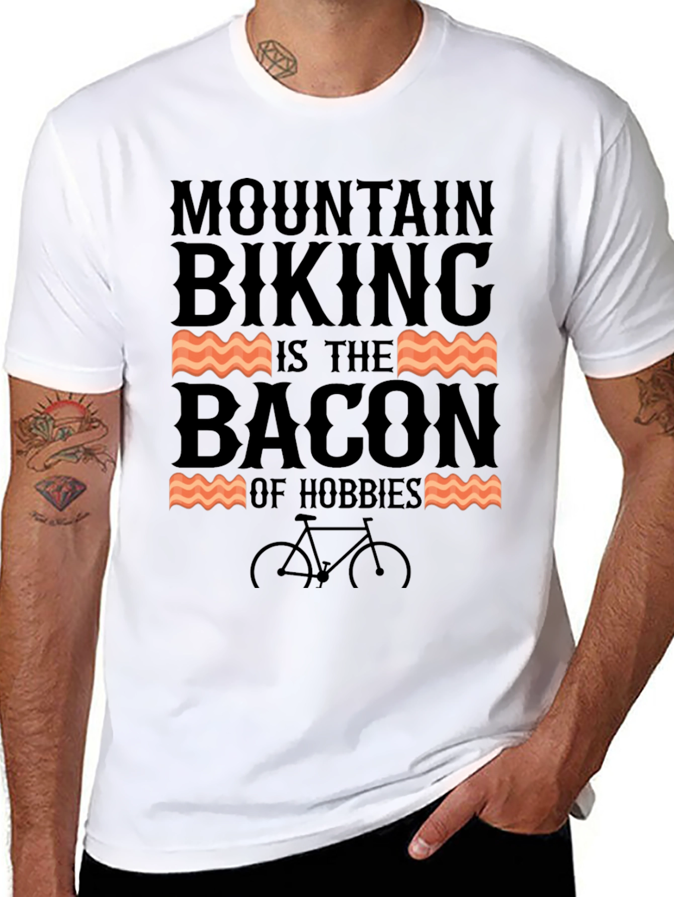Mountain Biking Bacon Hobbies T-Shirt