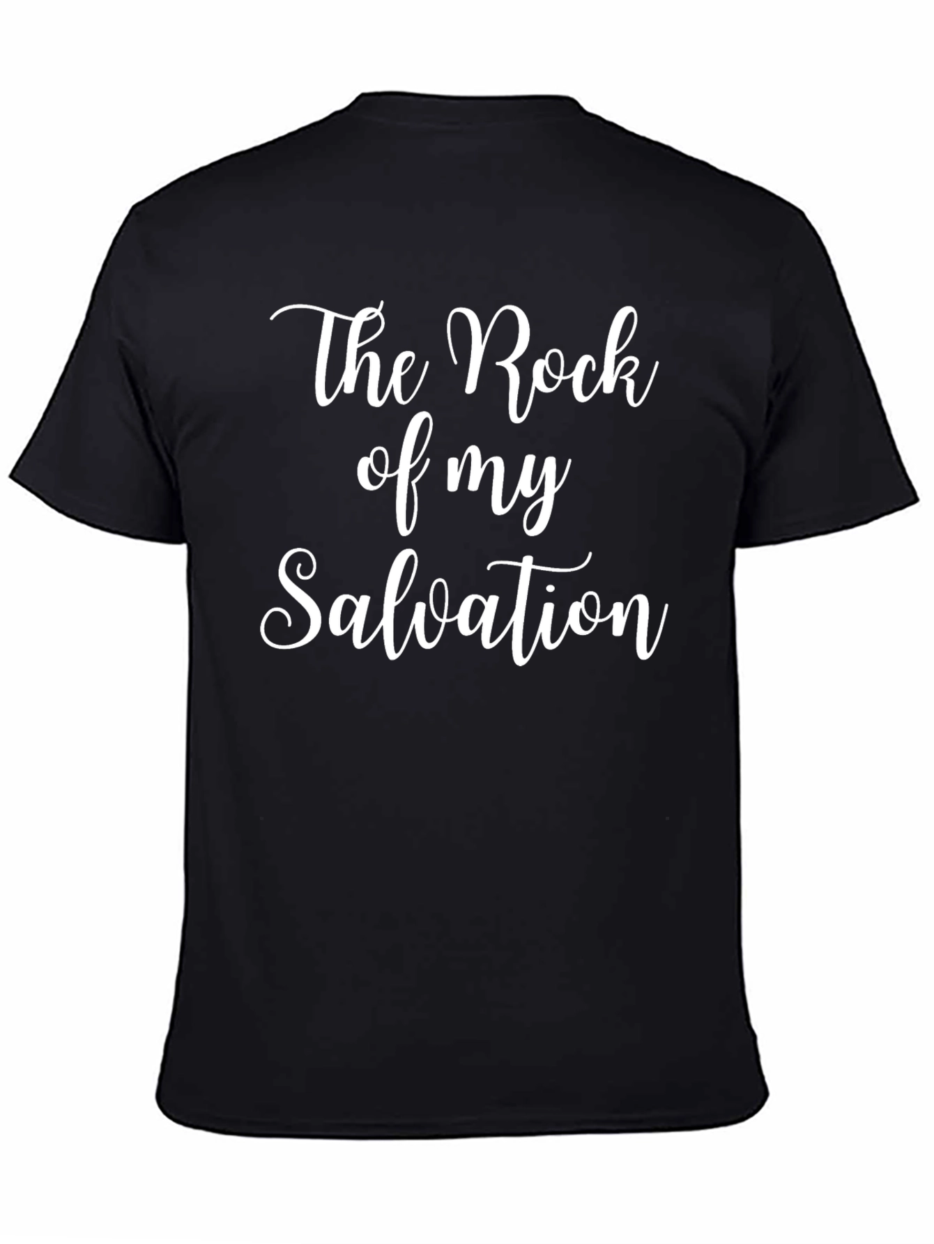 The Rock of My Salvation Black Graphic T-Shirt
