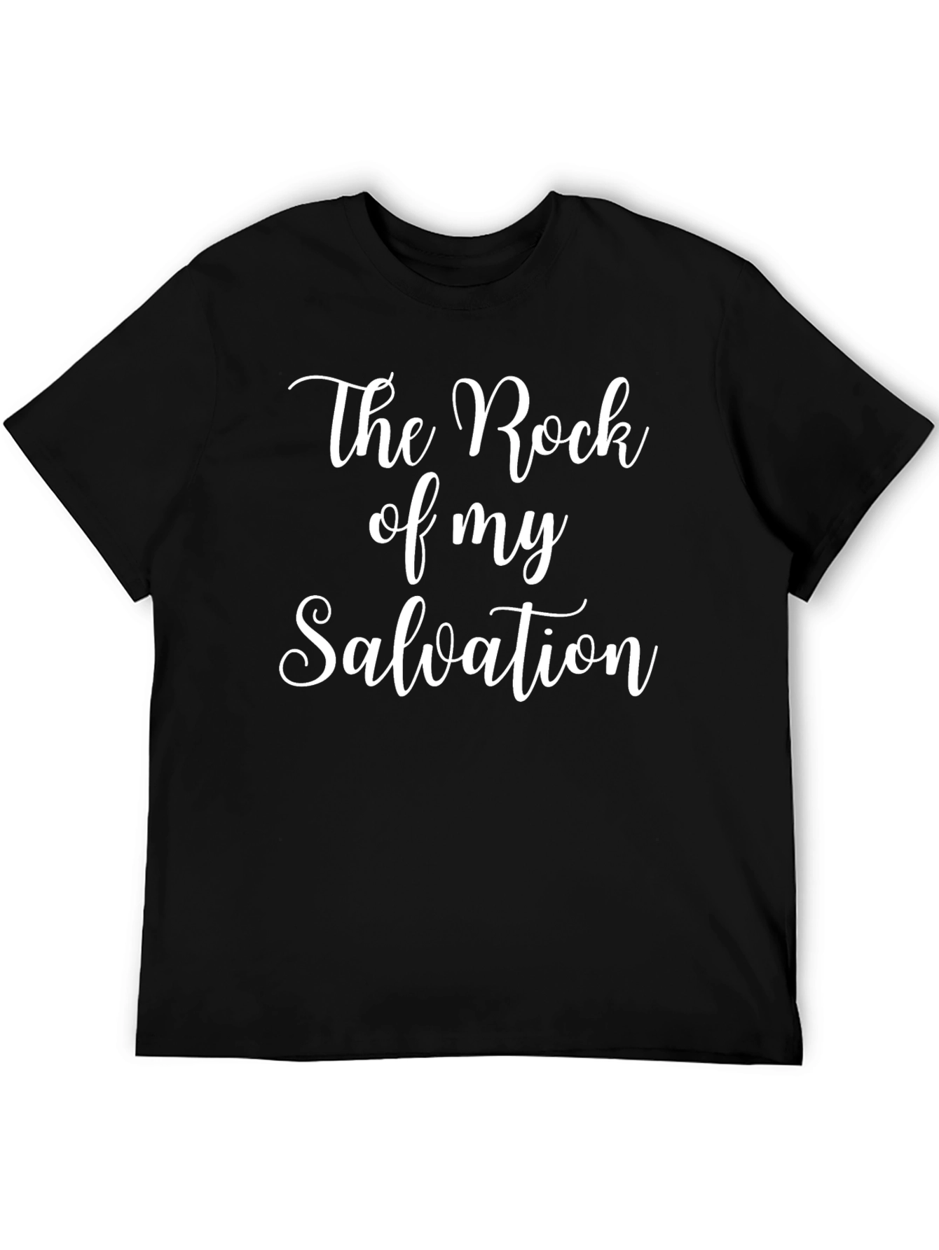 The Rock of My Salvation Black Graphic T-Shirt
