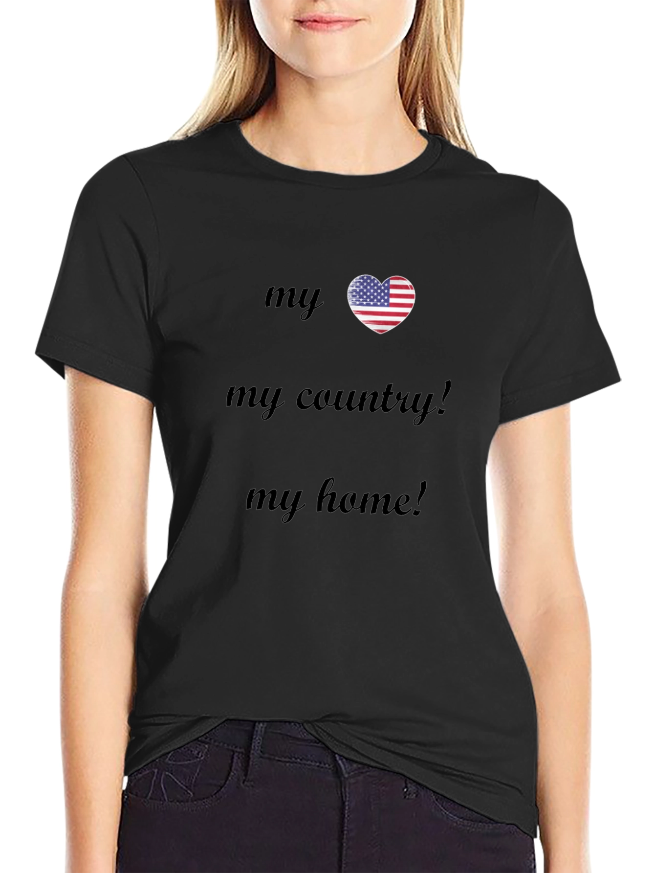 Patriotic American Flag Heart T-Shirt