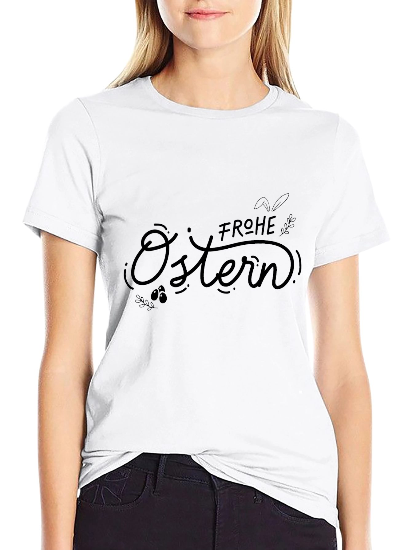 Frohe Ostern Easter T-Shirt - Black Holiday Tee