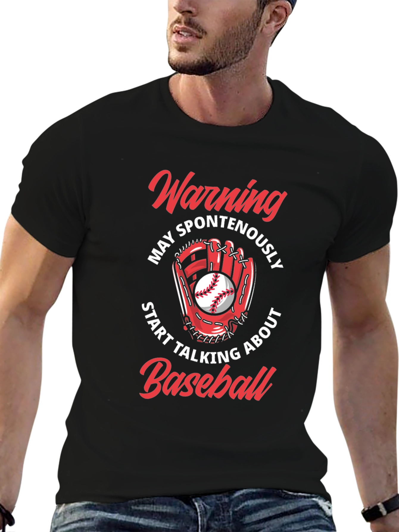 Warning May Spontaneously Talk About Baseball T-Shirt