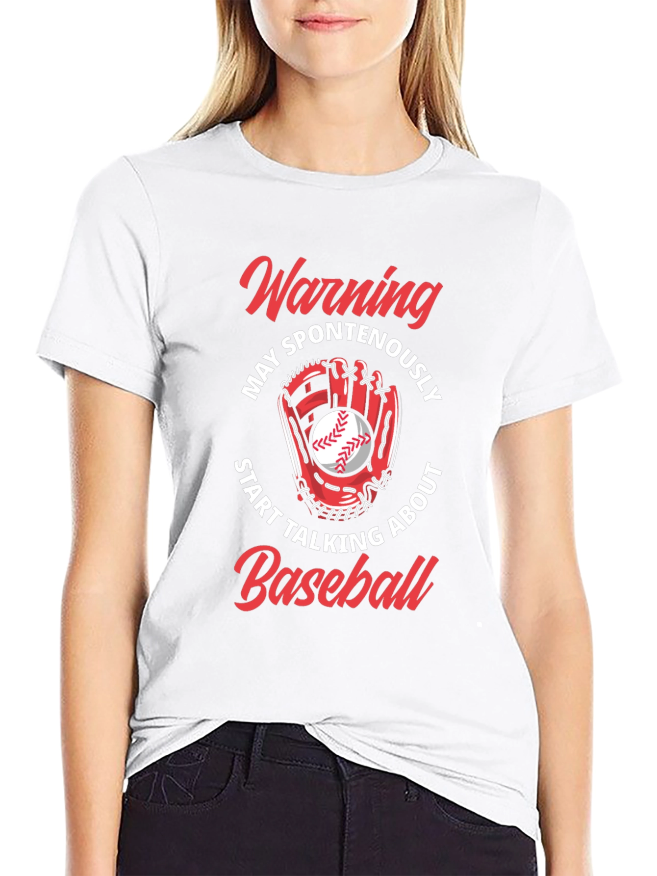 Warning May Spontaneously Talk About Baseball T-Shirt