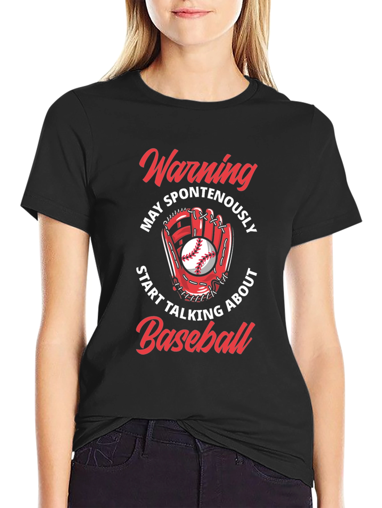 Warning May Spontaneously Talk About Baseball T-Shirt
