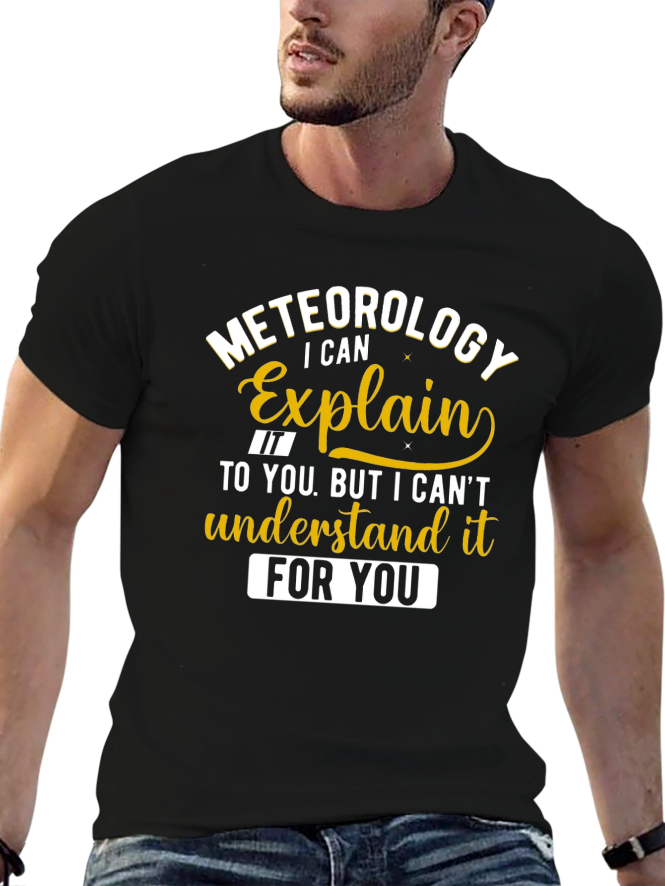 Meteorology Explain It Funny Black T-Shirt