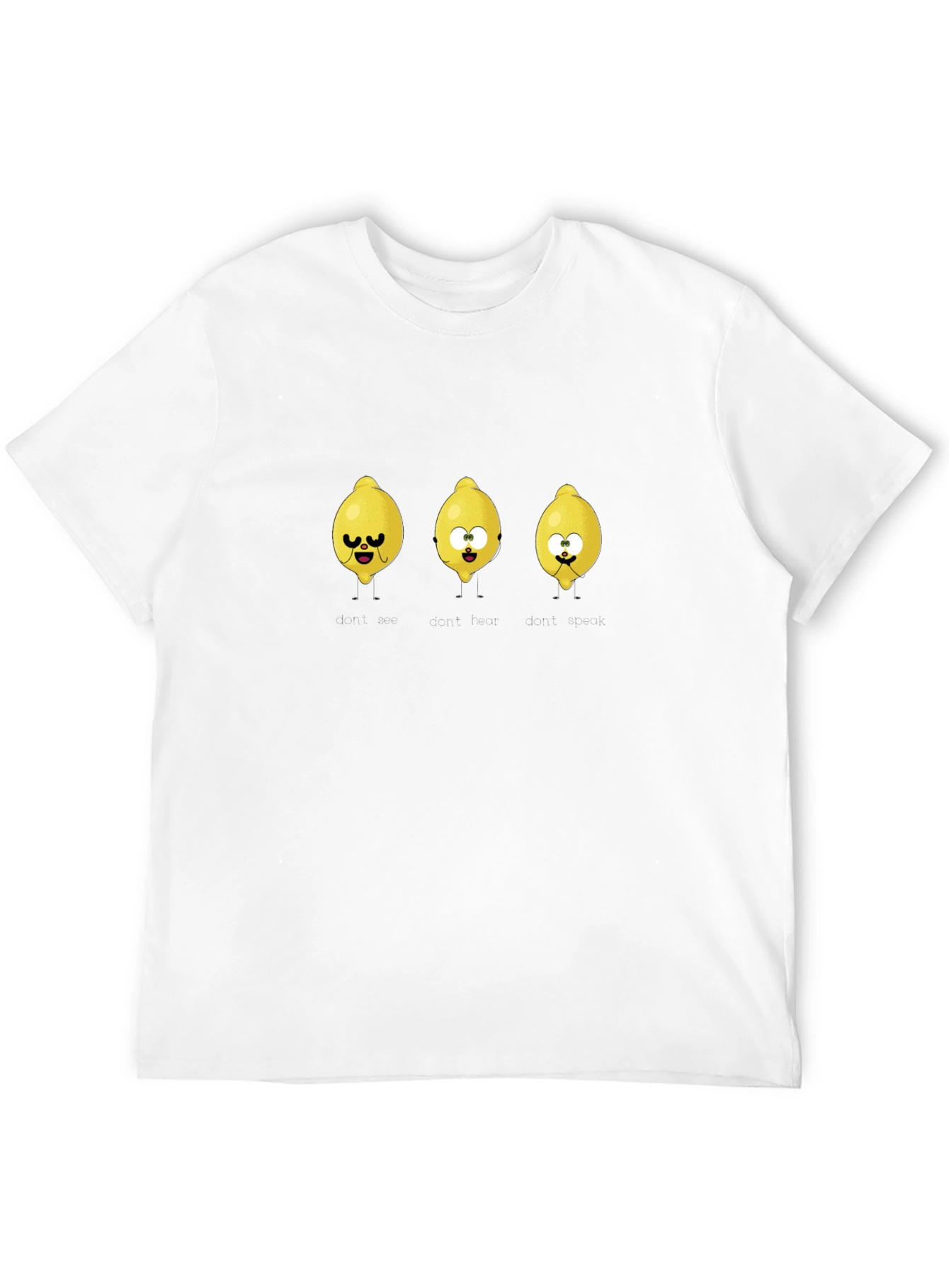 Funny Lemon Cartoon Black T-Shirt