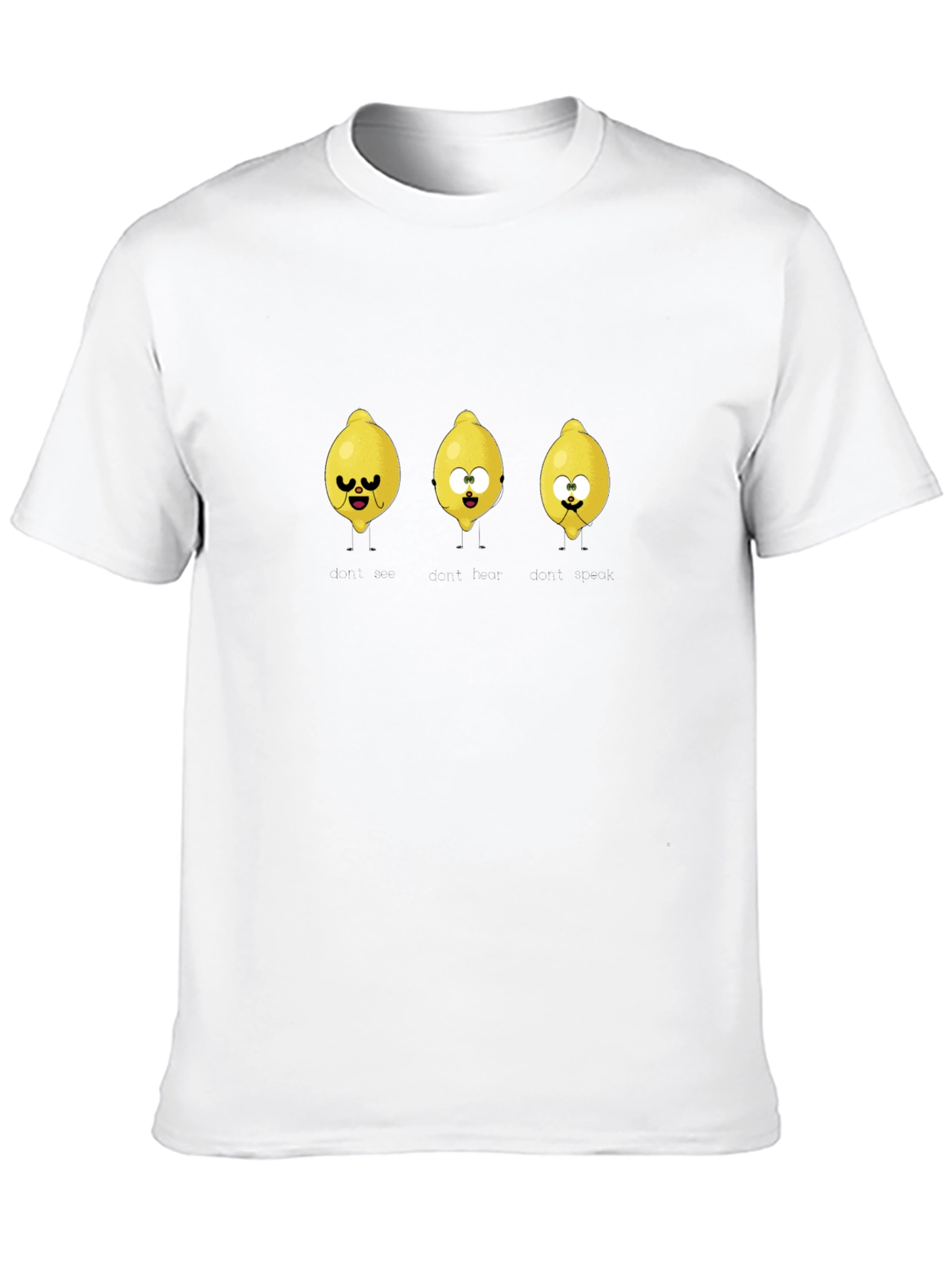 Funny Lemon Cartoon Black T-Shirt