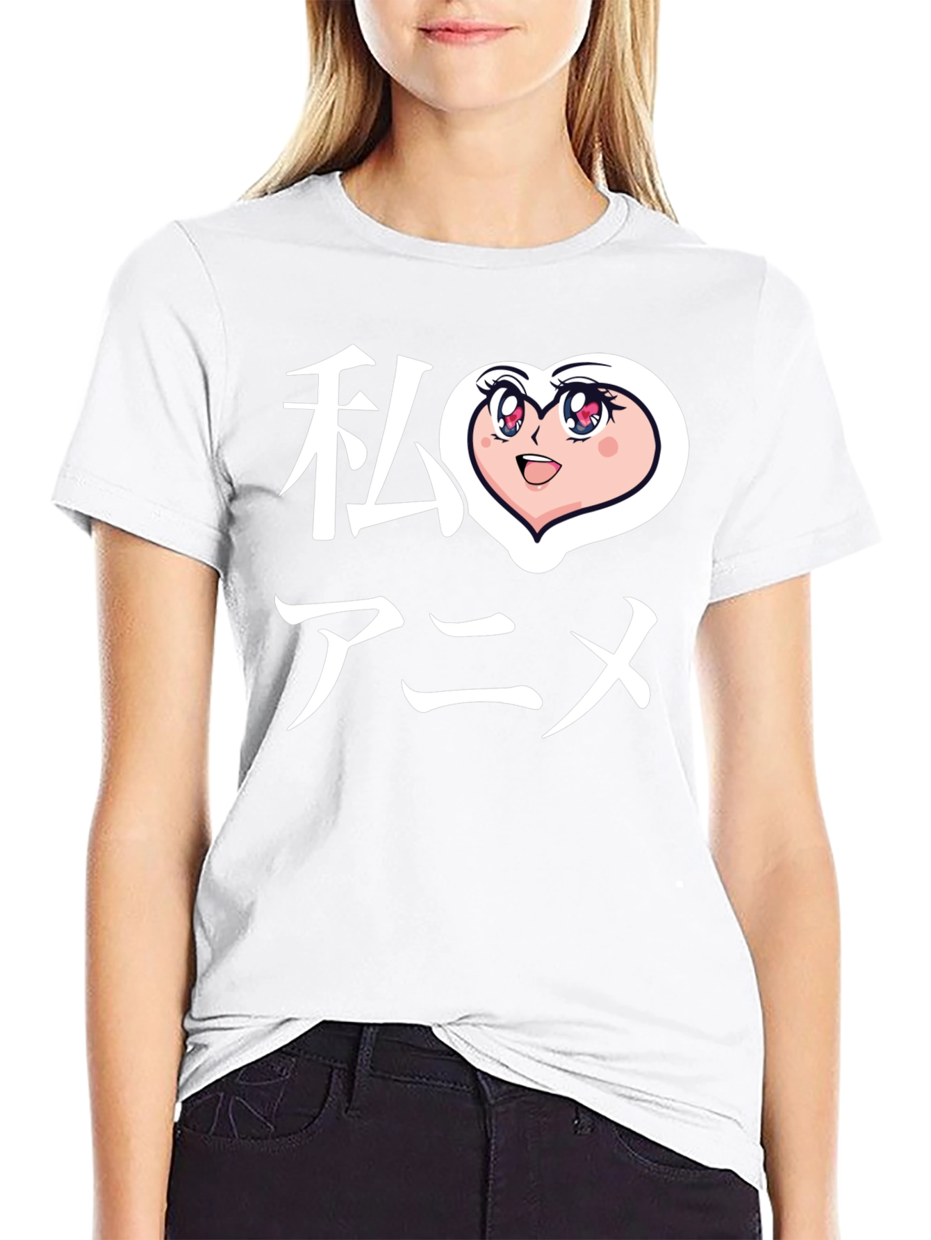 I Heart Anime Graphic T-Shirt - Black