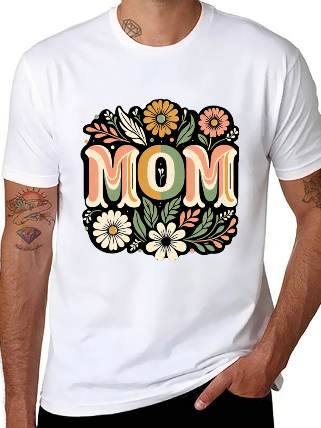 Floral Mom T-Shirt - Retro Style