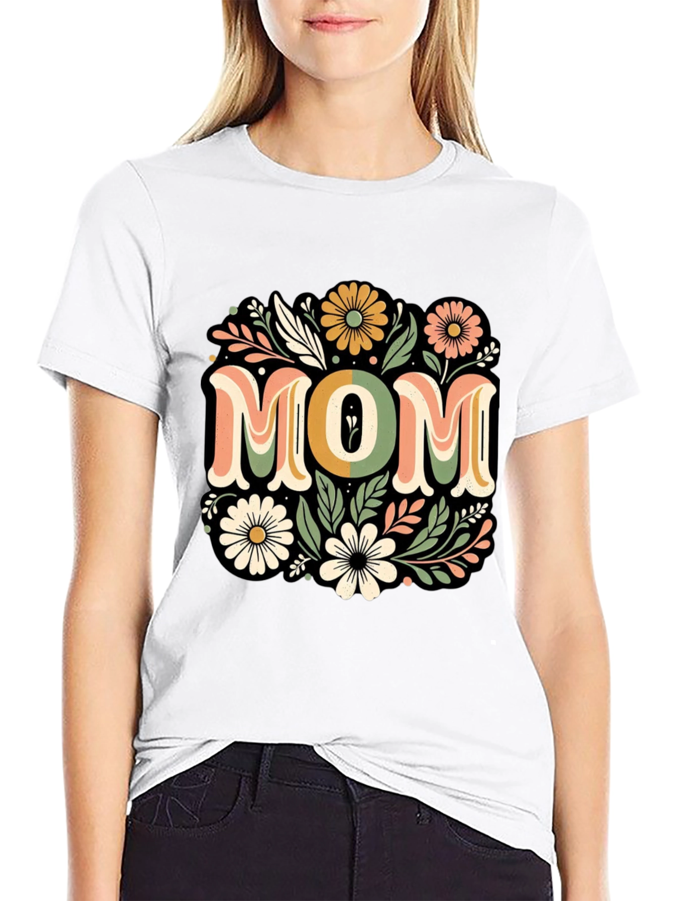 Floral Mom T-Shirt - Retro Style
