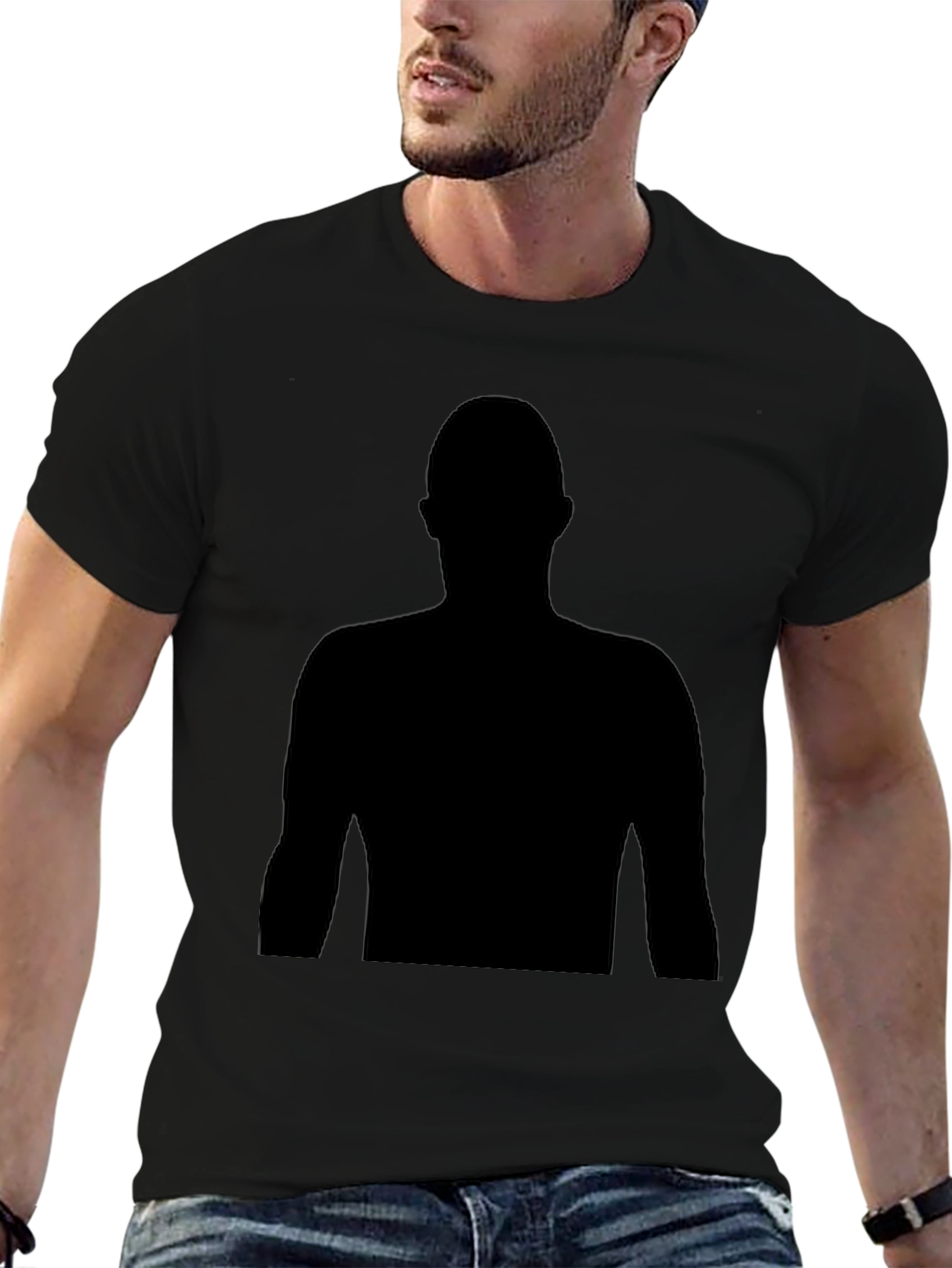 Black Silhouette Graphic Tee - Mens Casual T-Shirt