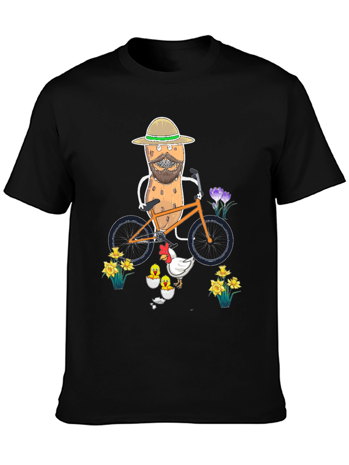 Novelty Potato & Chicken Graphic T-Shirt