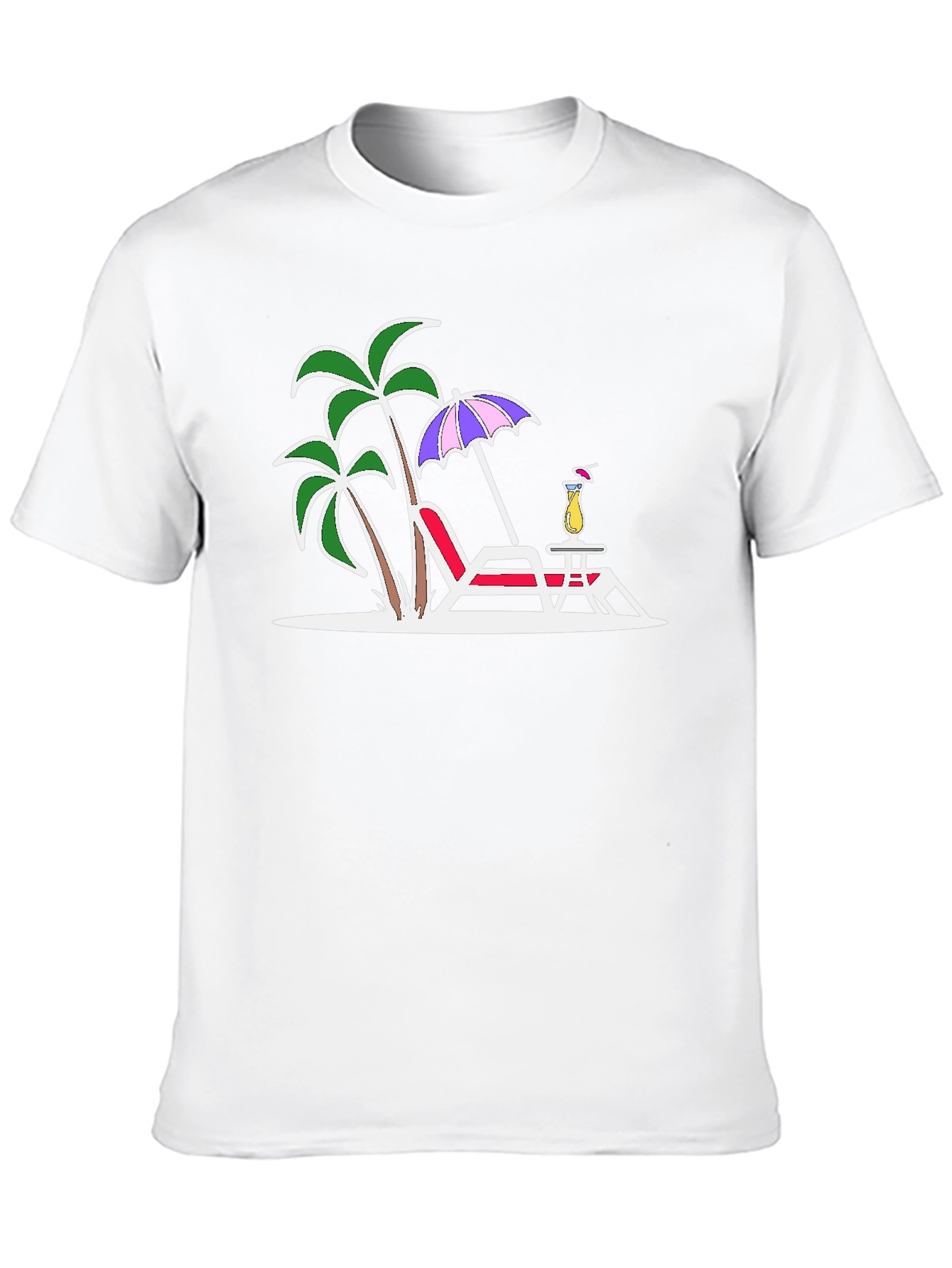 Tropical Beach Scene Graphic T-Shirt