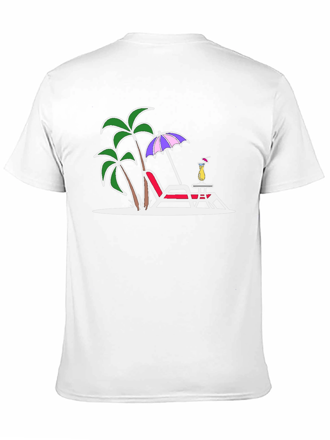 Tropical Beach Scene Graphic T-Shirt