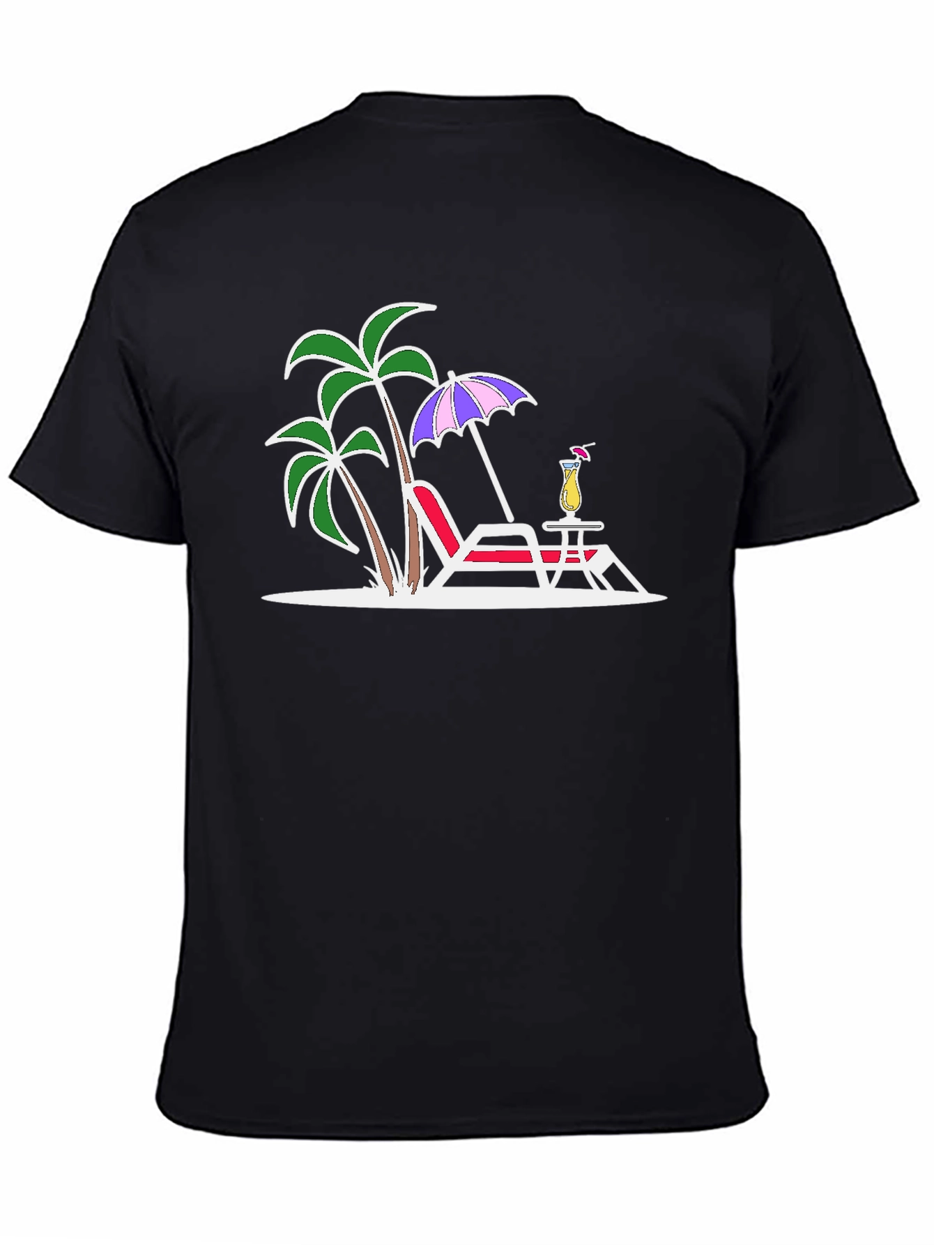 Tropical Beach Scene Graphic T-Shirt