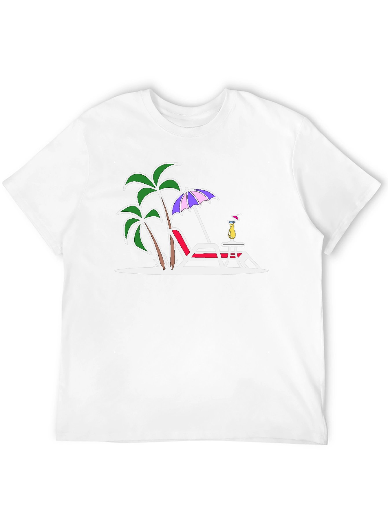 Tropical Beach Scene Graphic T-Shirt