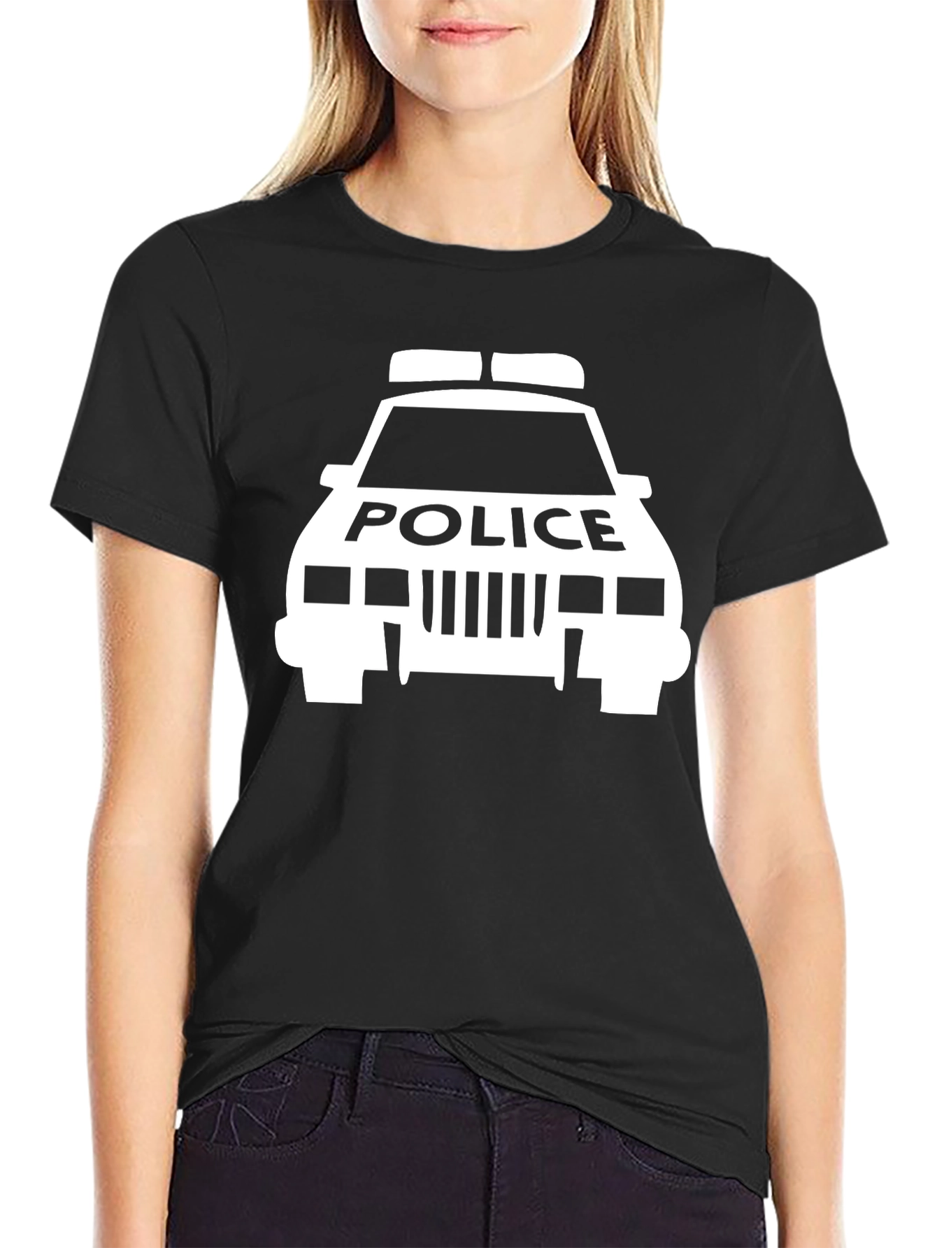 Police Car Graphic Tee - Black
