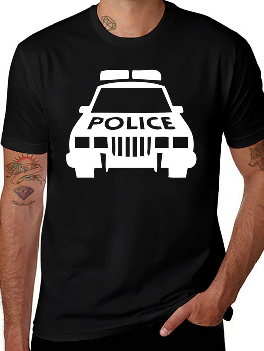 Police Car Graphic Tee - Black