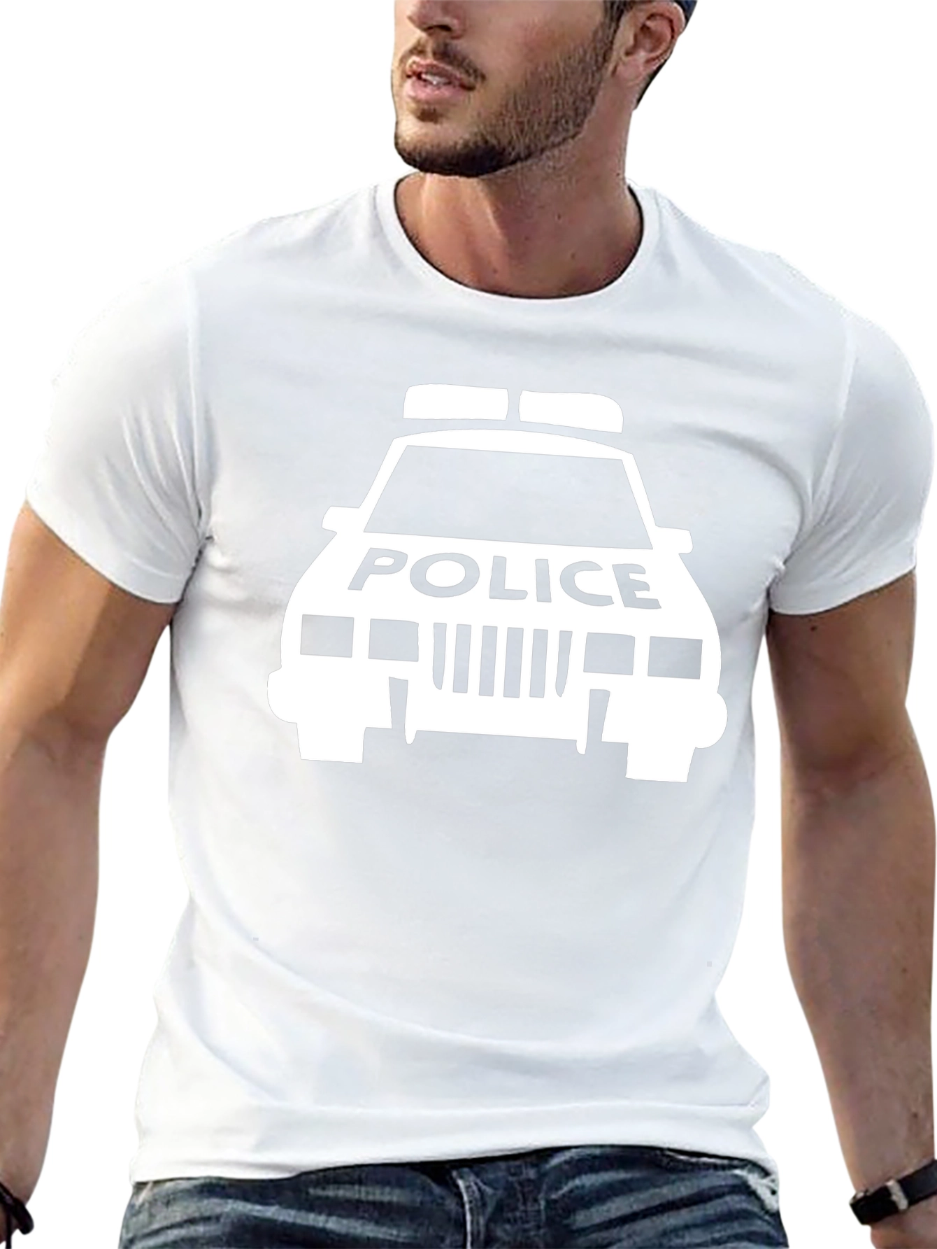 Police Car Graphic Tee - Black