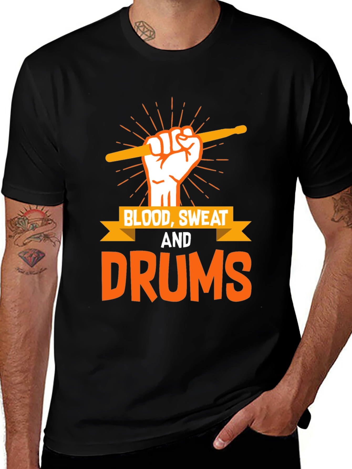 Blood Sweat and Drums T-Shirt - Music Lover Tee