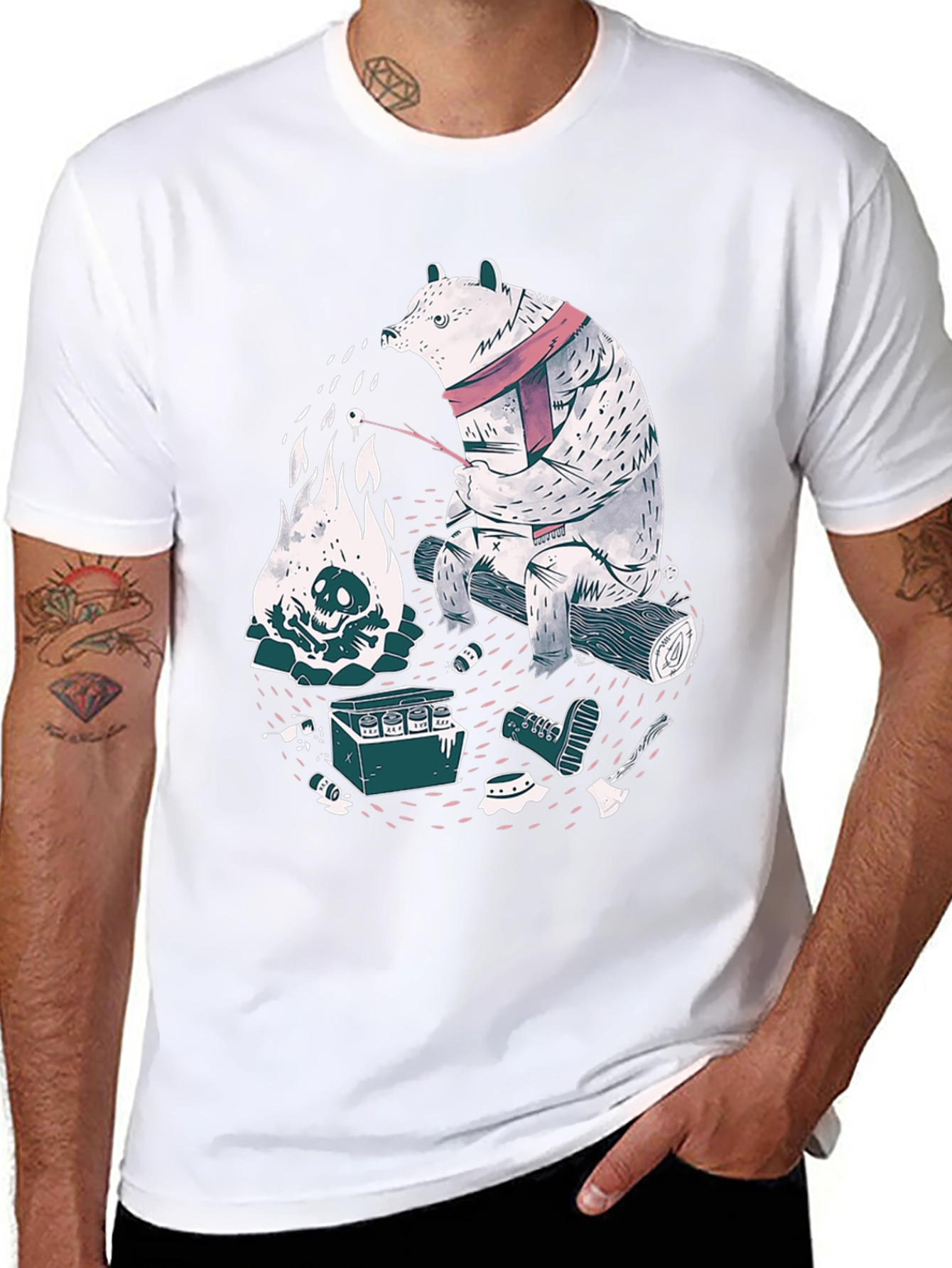 Bear Campfire Graphic Tee