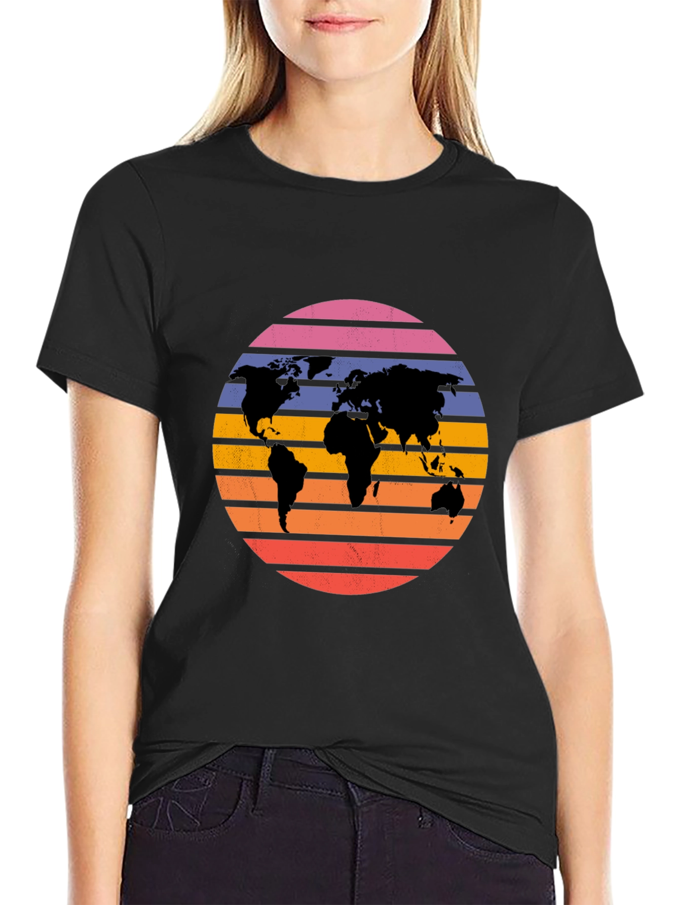 Retro World Map Graphic Tee