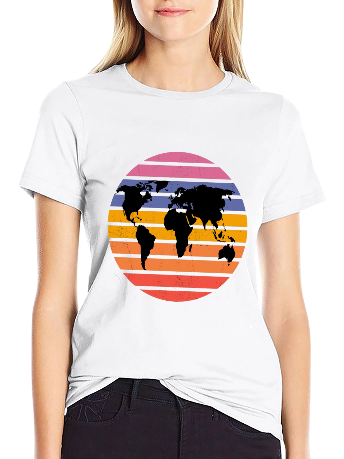 Retro World Map Graphic Tee