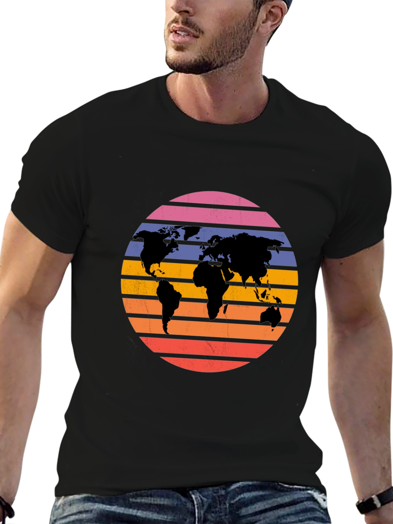 Retro World Map Graphic Tee