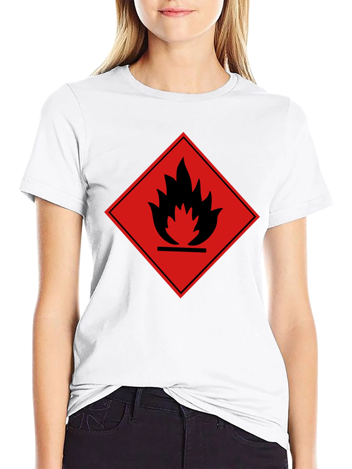 Flammable Symbol Graphic Tee - Bold & Stylish