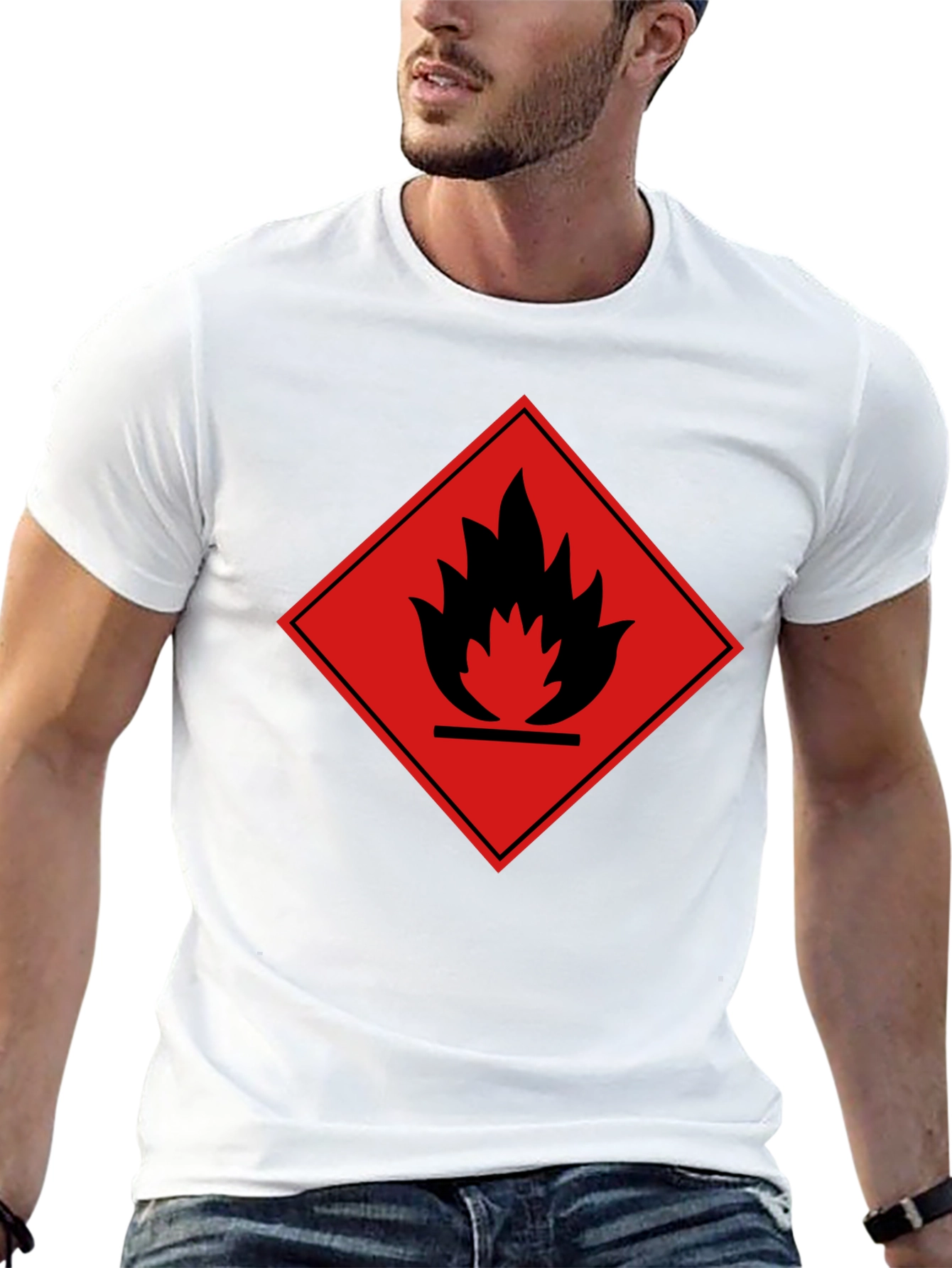 Flammable Symbol Graphic Tee - Bold & Stylish